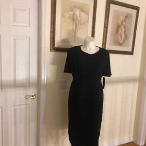 Simple Little Black Dress with elegant capelet sleeves